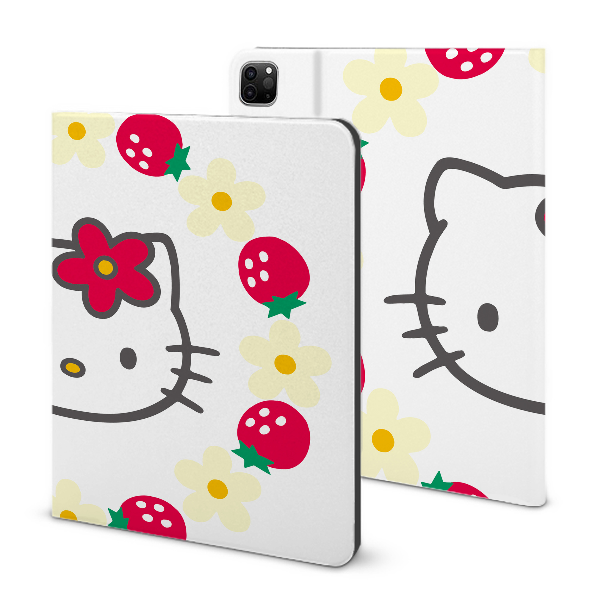 （画像用） Hello Kitty ハローキティ IPad ケース ブック型 PUレザー TPU 耐衝撃 軽量 薄型 ペン収納なし 全面保護 IPad 各モデル対応